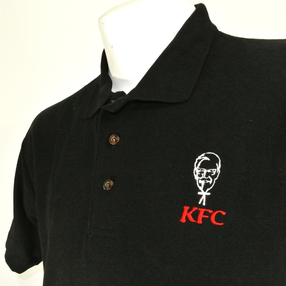 KFC Kentucky Fried Chicken Black Polo Shirt Employee Uniform NEW Size XL - Picture 2 of 10